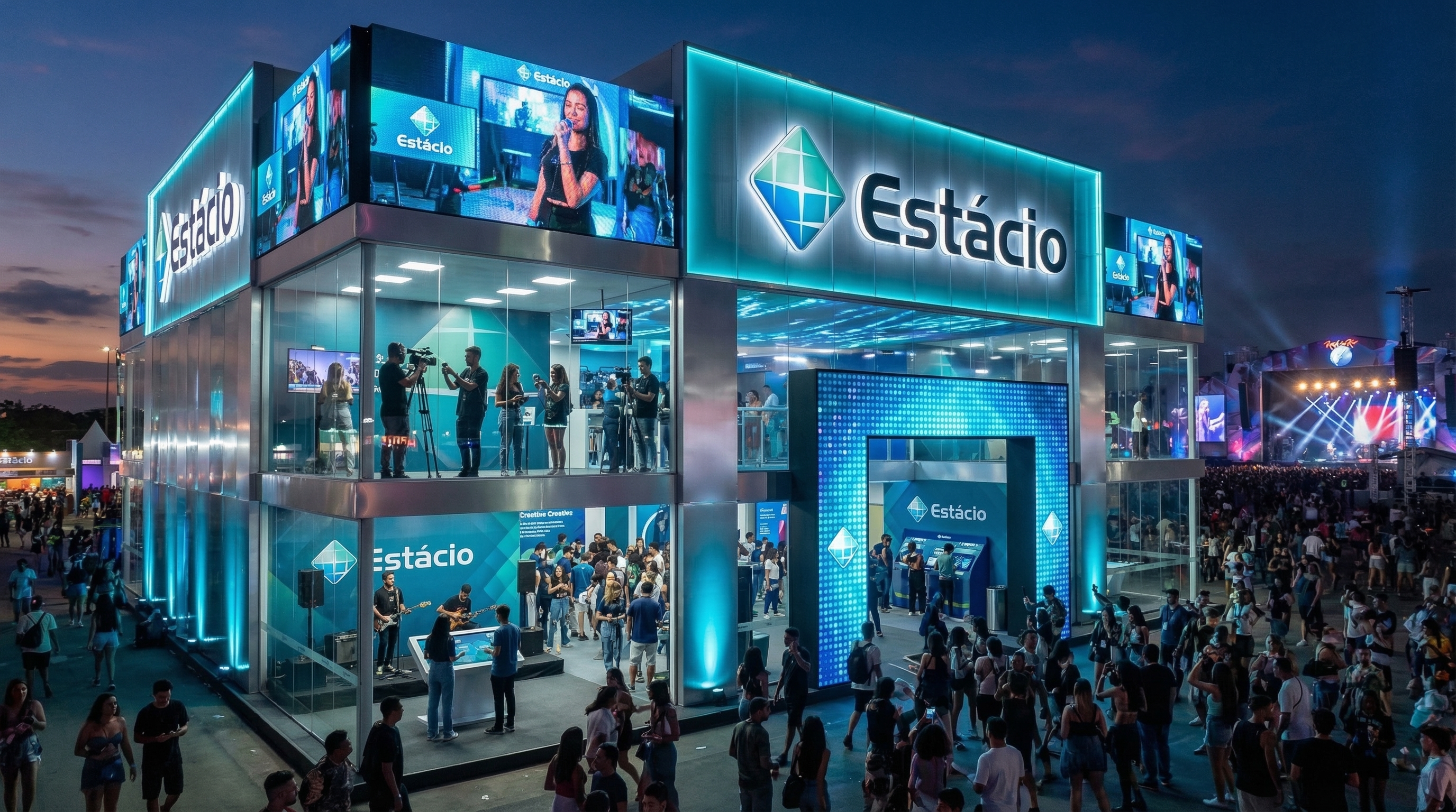 Festival com luzes coloridas